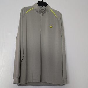 Masters Tech Augusta Golf Tournament Pull Over Quarter Zip Long Sleeve Gray XL